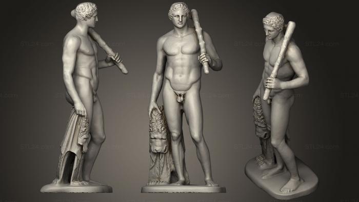 Статуи античные и исторические (Геракл, STKA_1412) 3D модель для ЧПУ станка